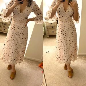 ASOS DESIGN pleated midi dress with lace inserts